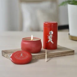 Solstickan scented candle 25 h, Red-cinnamon & orange