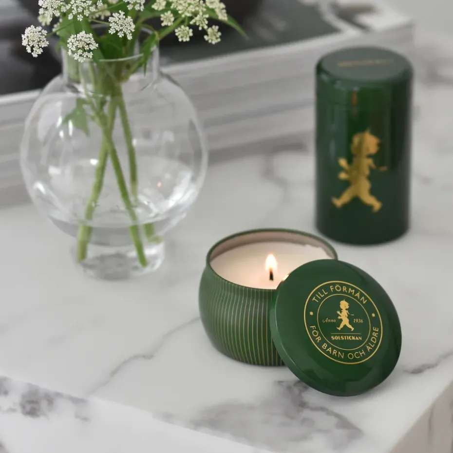 Solstickan scented candle 25 h, Green-pine forest