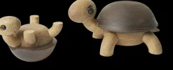 Speedy turtle decoration 4 cm, Oak-ash