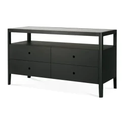 Spindle dresser, Black lacquered oak, 4 drawers