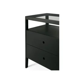 Spindle dresser, Black lacquered oak, 4 drawers