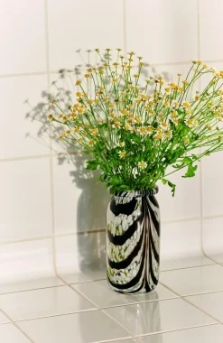 Splash Roll Neck vase XS 19 cm, Coffee and white