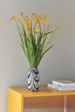 Splash Roll Neck vase XS 19 cm, Coffee and white