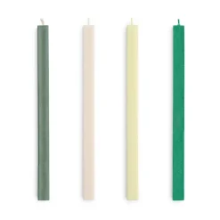 Square Candle light mix 4-pack, Greens-whites