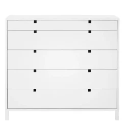 Square dresser 5 drawers, White
