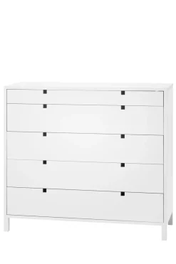 Square dresser 5 drawers, White