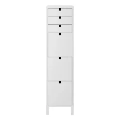 Square dresser narrow 6 drawers, White
