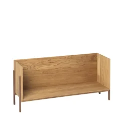 Stack shelf, Oak, add on, dark oiled walnut fitting