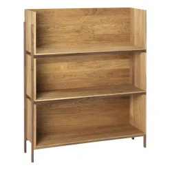 Stack shelf, Oak, add on, dark oiled walnut fitting