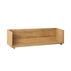 Stack wall shelf, Oak, consoles in dark oiled walnut