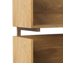 Stack wall shelf, Oak, consoles in dark oiled walnut