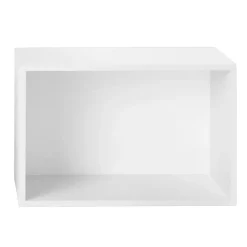 Stacked 2.0 shelving with back plate, large, white