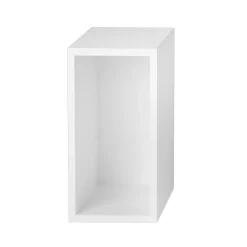 Stacked 2.0 shelving with back plate, small, white