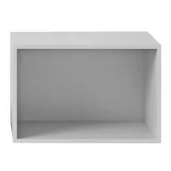 Stacked 2.0 shelving with back plate, large, light grey