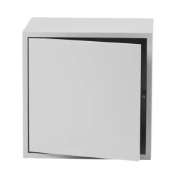 Stacked 2.0 shelving with door, medium, light grey