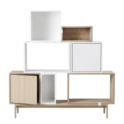 Stacked 2.0 shelving with door, medium, white