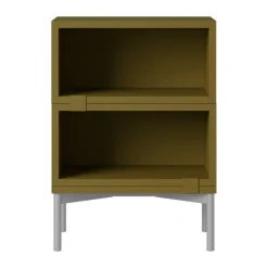 Stacked storage system bedside table configuration 1, Brown green