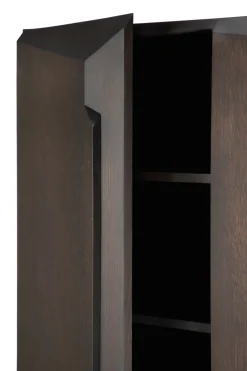 Stairs cabinet, Brown lacquered oak-2 doors, 100x150 cm