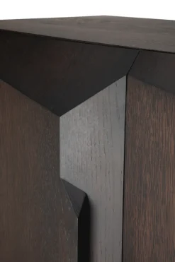 Stairs cabinet, Brown lacquered oak-2 doors, 100x150 cm