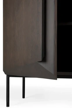 Stairs cabinet, Brown lacquered oak-2 doors, 100x150 cm