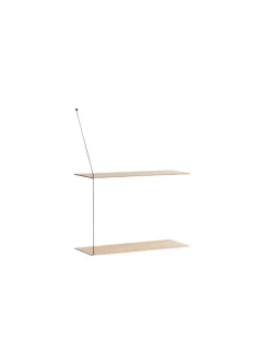 Stedge shelf 60 cm, White pigmented oak