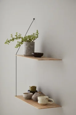 Stedge shelf 60 cm, White pigmented oak