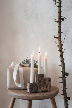 Step Trio candle holder, Brown