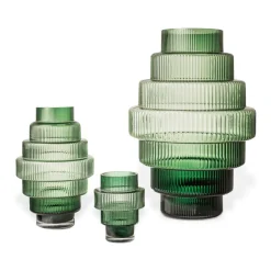 Steps tealight holder 12 cm, Dark green