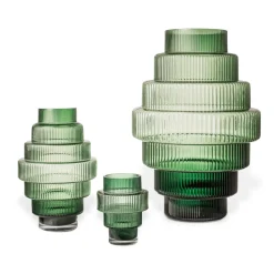 Steps vase S 30 cm, Dark green