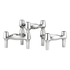 STOFF Nagel BMF candle holder 3-pack, Chrome