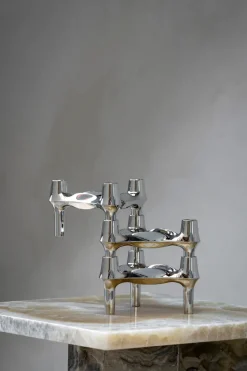 STOFF Nagel BMF candle holder 3-pack, Chrome