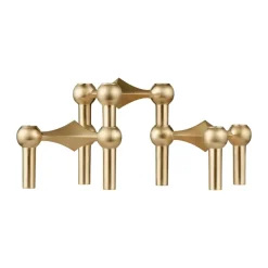 STOFF Nagel candle sticks 3-pack, Brushed brass
