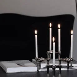 STOFF Nagel candle sticks 3-pack, chromium