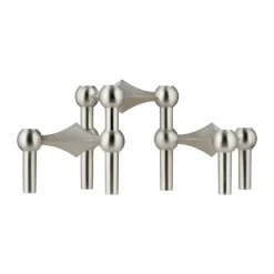 STOFF Nagel candle sticks 3-pack, Brushed chrome