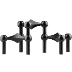 STOFF Nagel candle sticks 3-pack, black