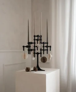 STOFF Nagel candle sticks 3-pack, black