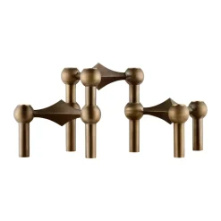 STOFF Nagel candle sticks 3-pack, Bronzed brass
