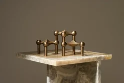 STOFF Nagel candle sticks 3-pack, Bronzed brass