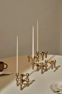 STOFF Nagel candle sticks 3-pack, Bronzed brass