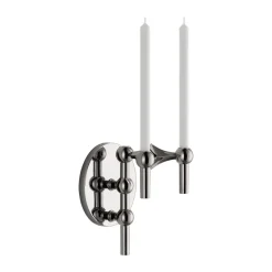 STOFF Nagel candle sticks wall, Black chrome