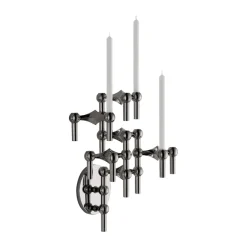 STOFF Nagel candle sticks wall, Black chrome