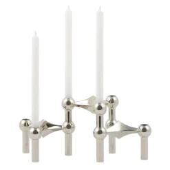 STOFF Nagel candle sticks 3-pack, chromium