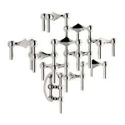 STOFF Nagel candle sticks wall, Chrome