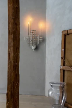 STOFF Nagel candle sticks wall, Chrome