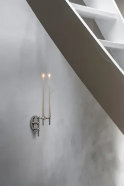 STOFF Nagel candle sticks wall, Chrome