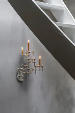 STOFF Nagel candle sticks wall, Chrome