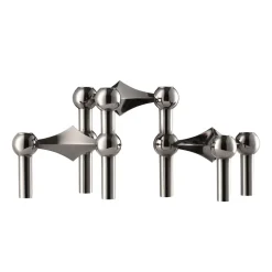 STOFF Nagel candle sticks 3-pack, Black chrome