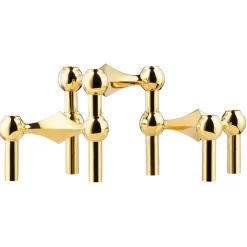 STOFF Nagel candle sticks 3-pack, brass