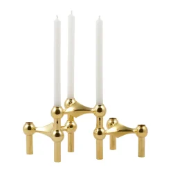STOFF Nagel candle sticks 3-pack, brass