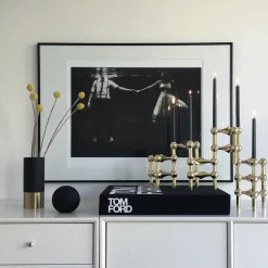 STOFF Nagel candle sticks 3-pack, brass